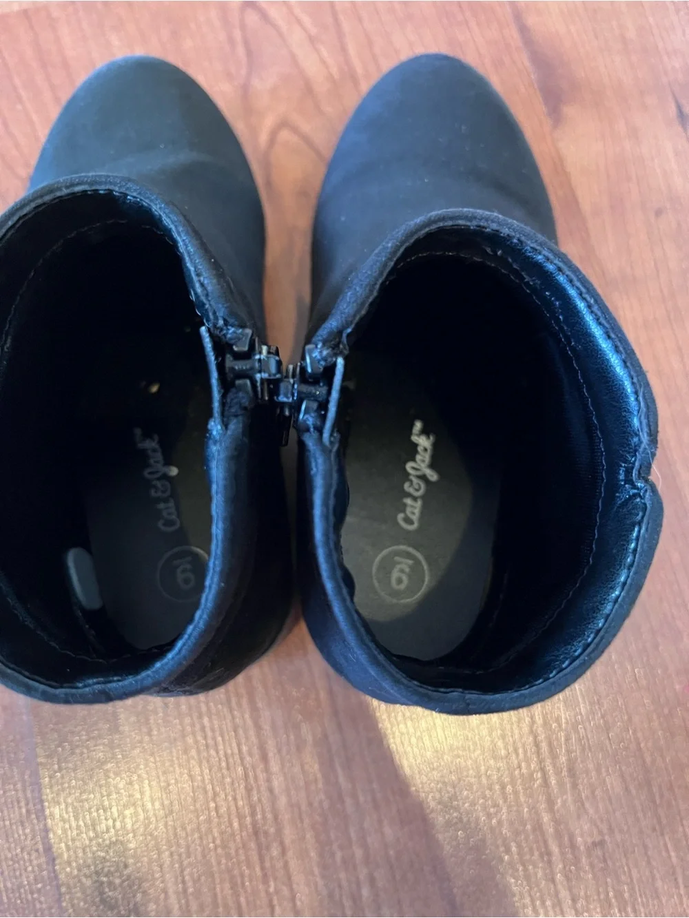 Girls Black Ankle Booties with Side Zipper